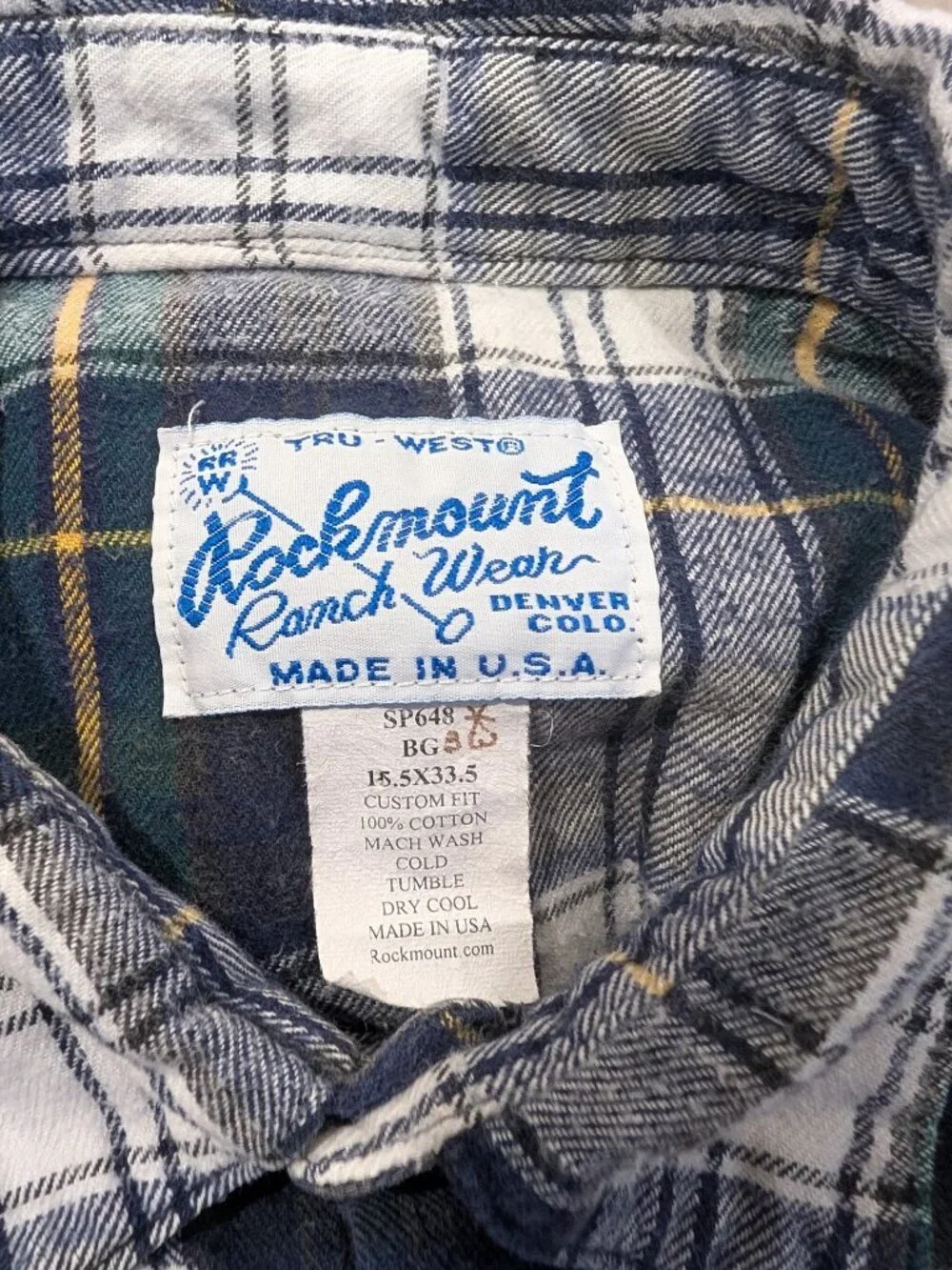Rockmount | Heritage Plaid Western Flannel In Green/Blue